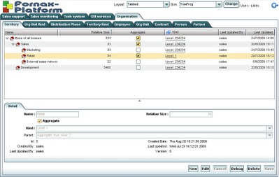 Screenshot of Smartclient GUI